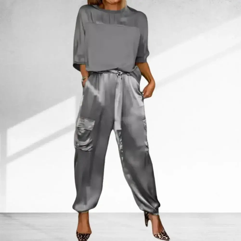 Conjunto Feminino de Cetim Liso - Loja Luniva