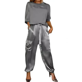 Conjunto Feminino de Cetim Liso - Loja Luniva
