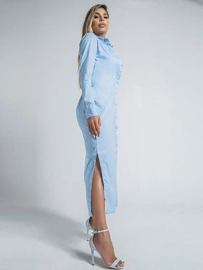 Conjunto Feminino Vestido Manga Longa e Cropped - Loja Luniva