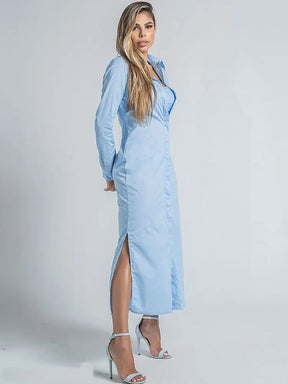 Conjunto Feminino Vestido Manga Longa e Cropped - Loja Luniva