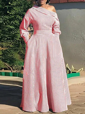 Vestido Longo Listrado Zafira - Loja Luniva