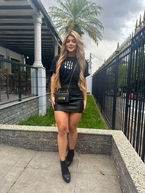 Saia Couro Jessie - Loja Luniva