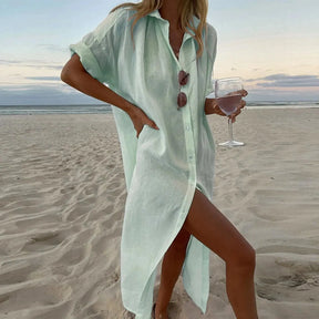Vestido Chemise De Linho - Loja Luniva
