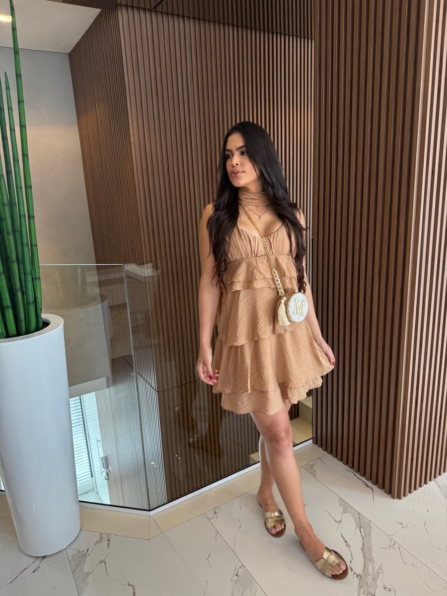 Vestido Curto de Babados Rebeca