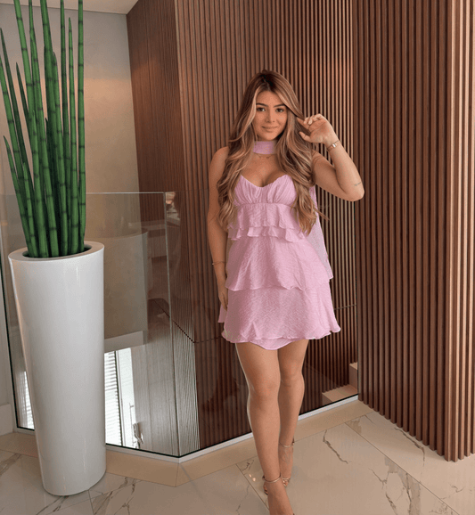 Vestido Curto de Babados Rebeca