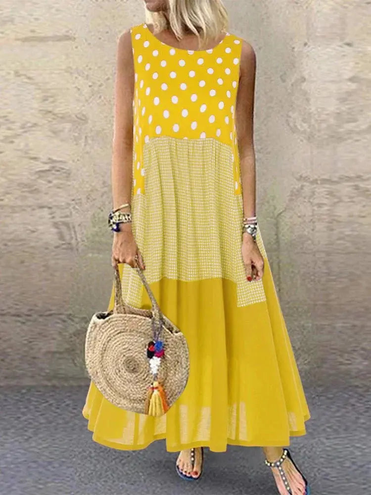 Vestido De Linho Estampado Livona - Loja Luniva