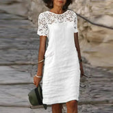 Vestido de Linho Feminino Ludimila - Loja Luniva
