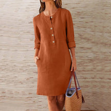 Vestido Feminino Casual com Botão Tattiane - Loja Luniva