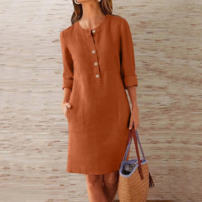 Vestido Feminino Casual com Botão Tattiane - Loja Luniva
