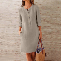 Vestido Feminino Casual com Botão Tattiane - Loja Luniva