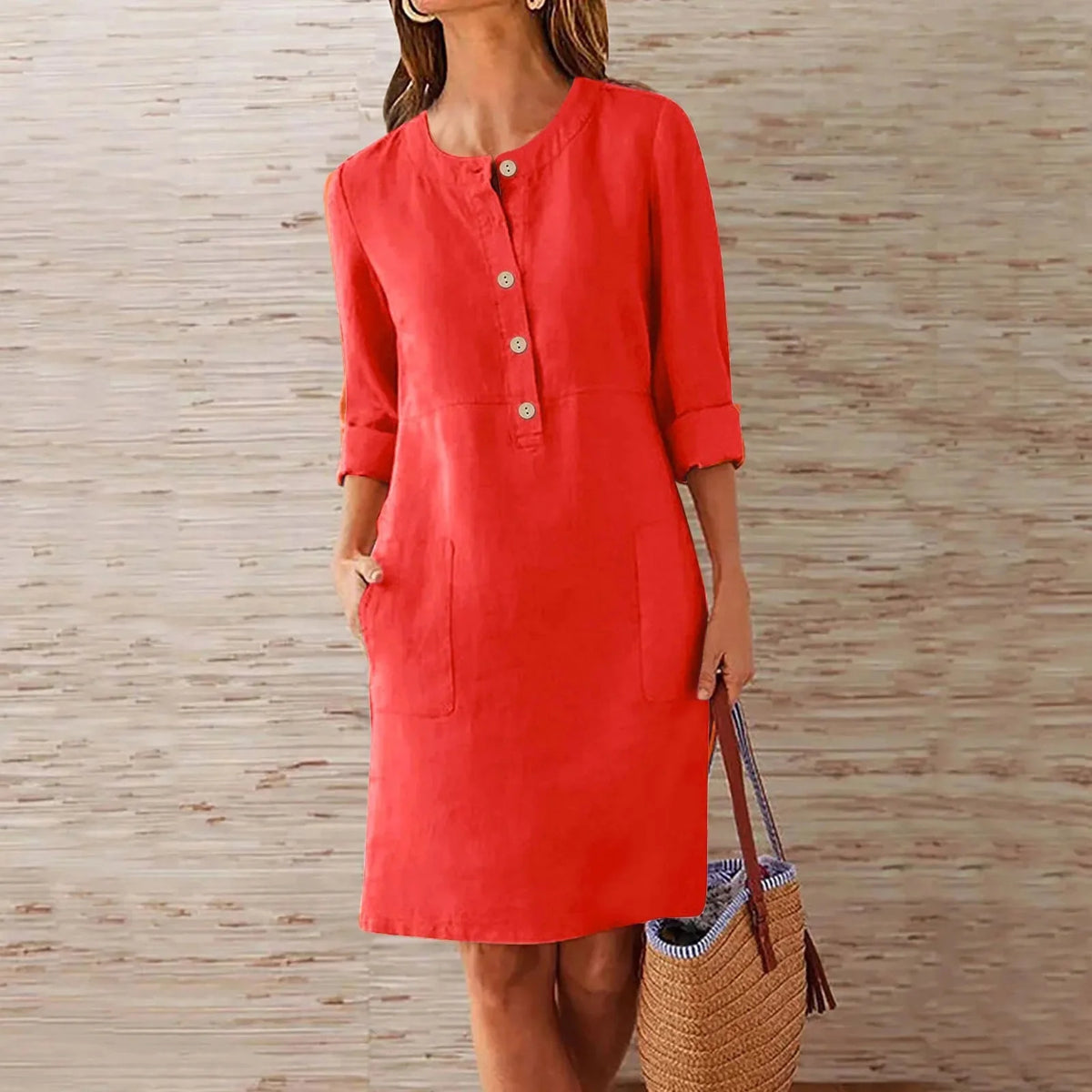 Vestido Feminino Casual com Botão Tattiane - Loja Luniva