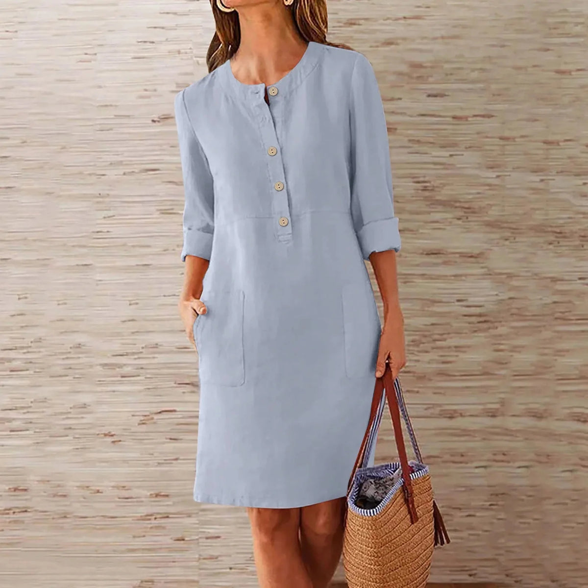 Vestido Feminino Casual com Botão Tattiane - Loja Luniva