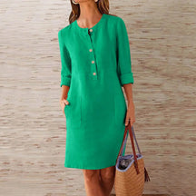 Vestido Feminino Casual com Botão Tattiane - Loja Luniva