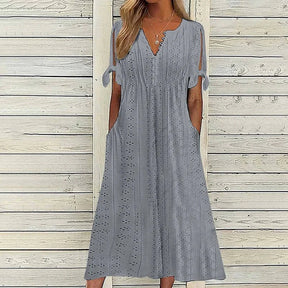 Vestido Feminino de Renda com Gola V Ofélia - Loja Luniva