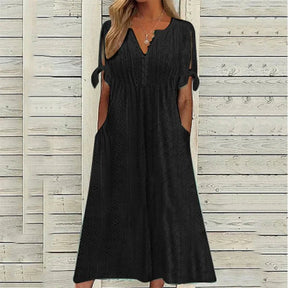 Vestido Feminino de Renda com Gola V Ofélia - Loja Luniva