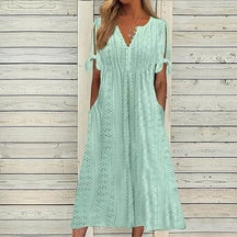 Vestido Feminino de Renda com Gola V Ofélia - Loja Luniva