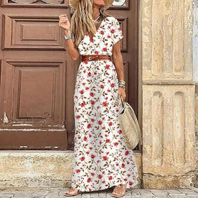 Vestido Feminino Estampado de Fenda Alta - Loja Luniva