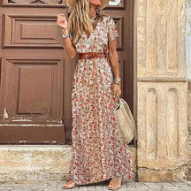 Vestido Feminino Estampado de Fenda Alta - Loja Luniva
