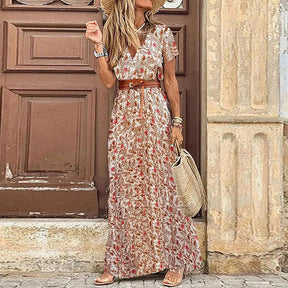 Vestido Feminino Estampado de Fenda Alta - Loja Luniva