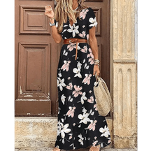 Vestido Feminino Estampado de Fenda Alta - Loja Luniva