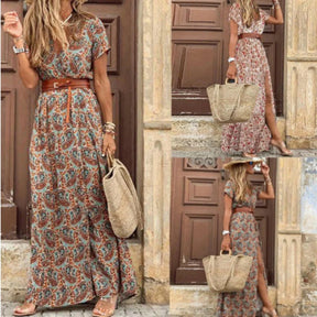 Vestido Feminino Estampado de Fenda Alta - Loja Luniva