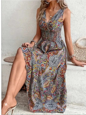 Vestido Feminino Estampado Sem Manga - Loja Luniva
