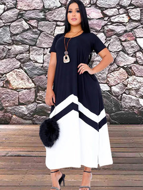 Vestido Feminino Longo Bicolor com Fenda - Loja Luniva