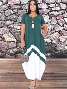 Vestido Feminino Longo Bicolor com Fenda - Loja Luniva