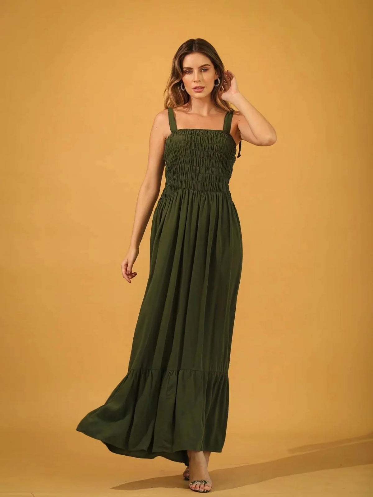 Vestido Feminino Longo em Lastex Com Alça - Loja Luniva