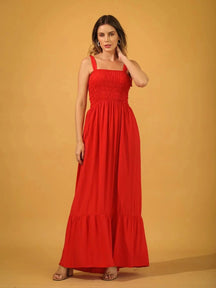 Vestido Feminino Longo em Lastex Com Alça - Loja Luniva