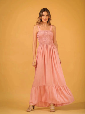 Vestido Feminino Longo em Lastex Com Alça - Loja Luniva