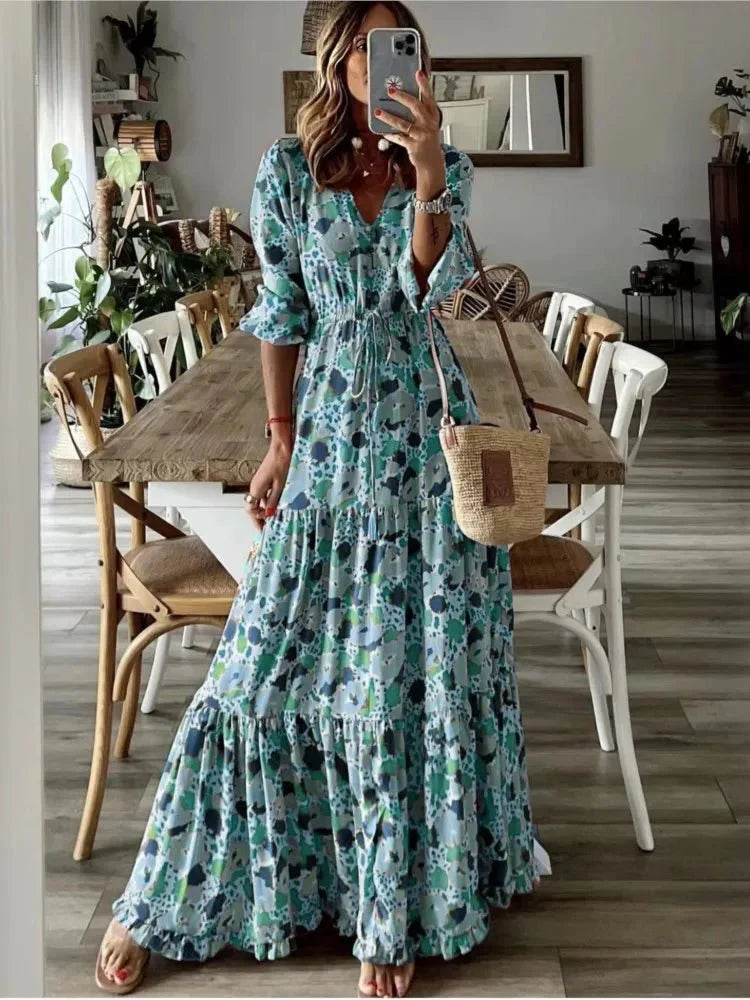 Vestido Feminino Longo Estampado Sienna - Loja Luniva