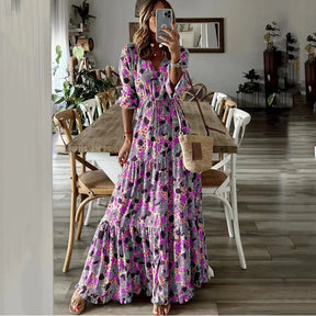 Vestido Feminino Longo Estampado Sienna - Loja Luniva