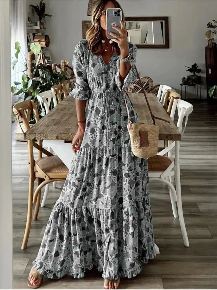 Vestido Feminino Longo Estampado Sienna - Loja Luniva