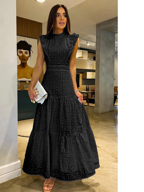 Vestido Feminino Longo Manga Voadora - Loja Luniva