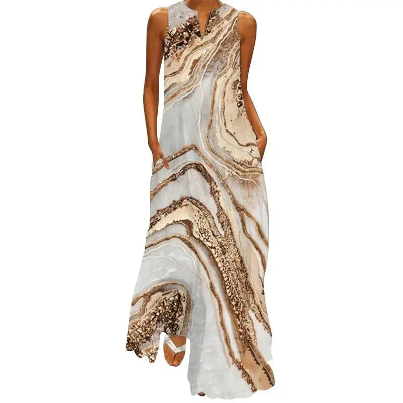Vestido Feminino Longo Sem Mangas Dália - Loja Luniva