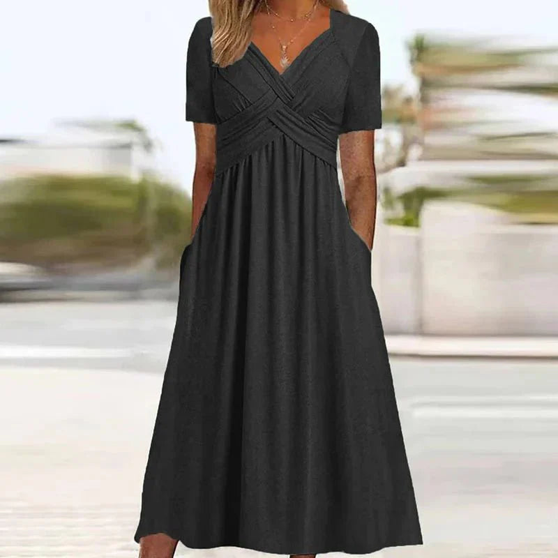 Vestido Feminino Solto de Manga Curta - Loja Luniva