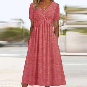 Vestido Feminino Solto de Manga Curta - Loja Luniva