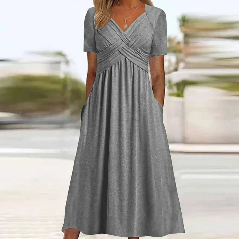 Vestido Feminino Solto de Manga Curta - Loja Luniva