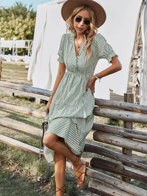 Vestido Listrado Stella - Loja Luniva