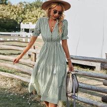 Vestido Listrado Stella - Loja Luniva