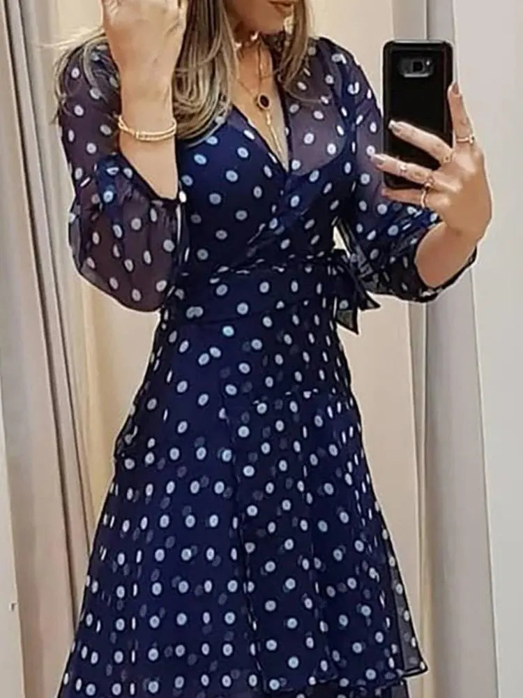 Vestido Longo De Bolinhas - Loja Luniva