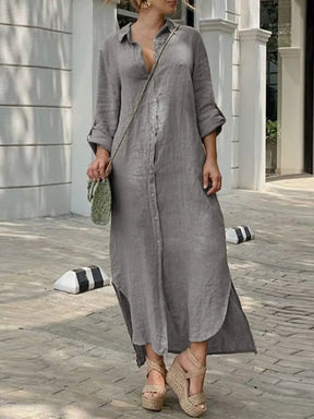 Vestido Longo De Linho - Judi - Loja Luniva