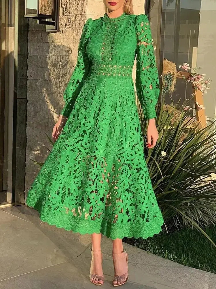 Vestido Longo De Renda - Florenz - Loja Luniva