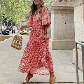 Vestido Longo Estampado Elida - Loja Luniva
