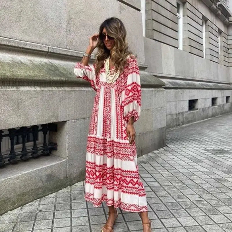 Vestido Longo Estampado Elida - Loja Luniva
