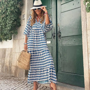 Vestido Longo Estampado Elida - Loja Luniva