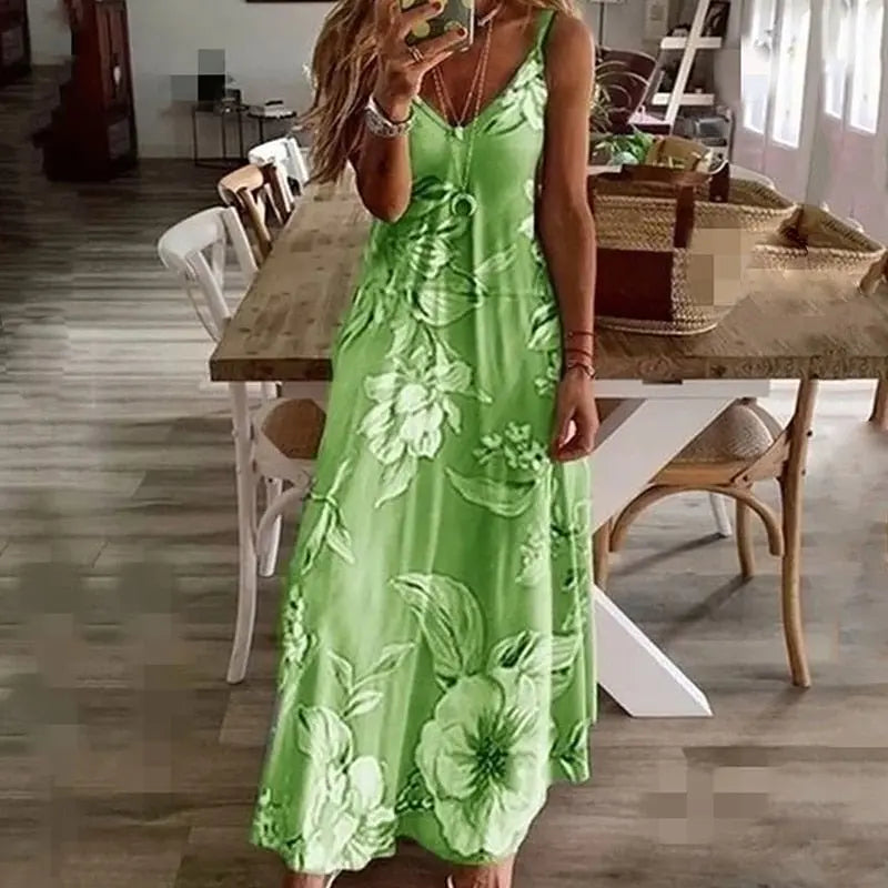 Vestido Longo Estampado Olivie - Loja Luniva