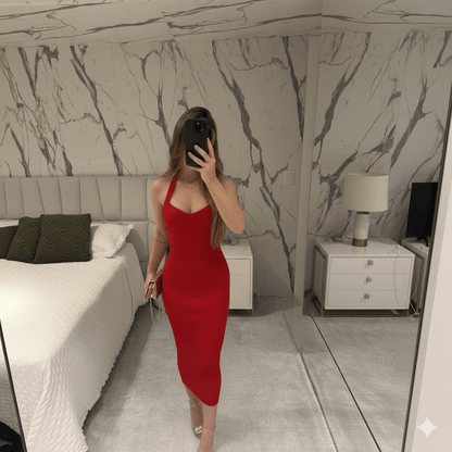 Vestido Tricot Decote Boneca