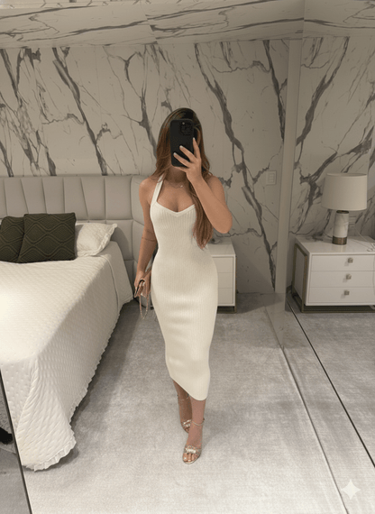 Vestido Tricot Decote Boneca